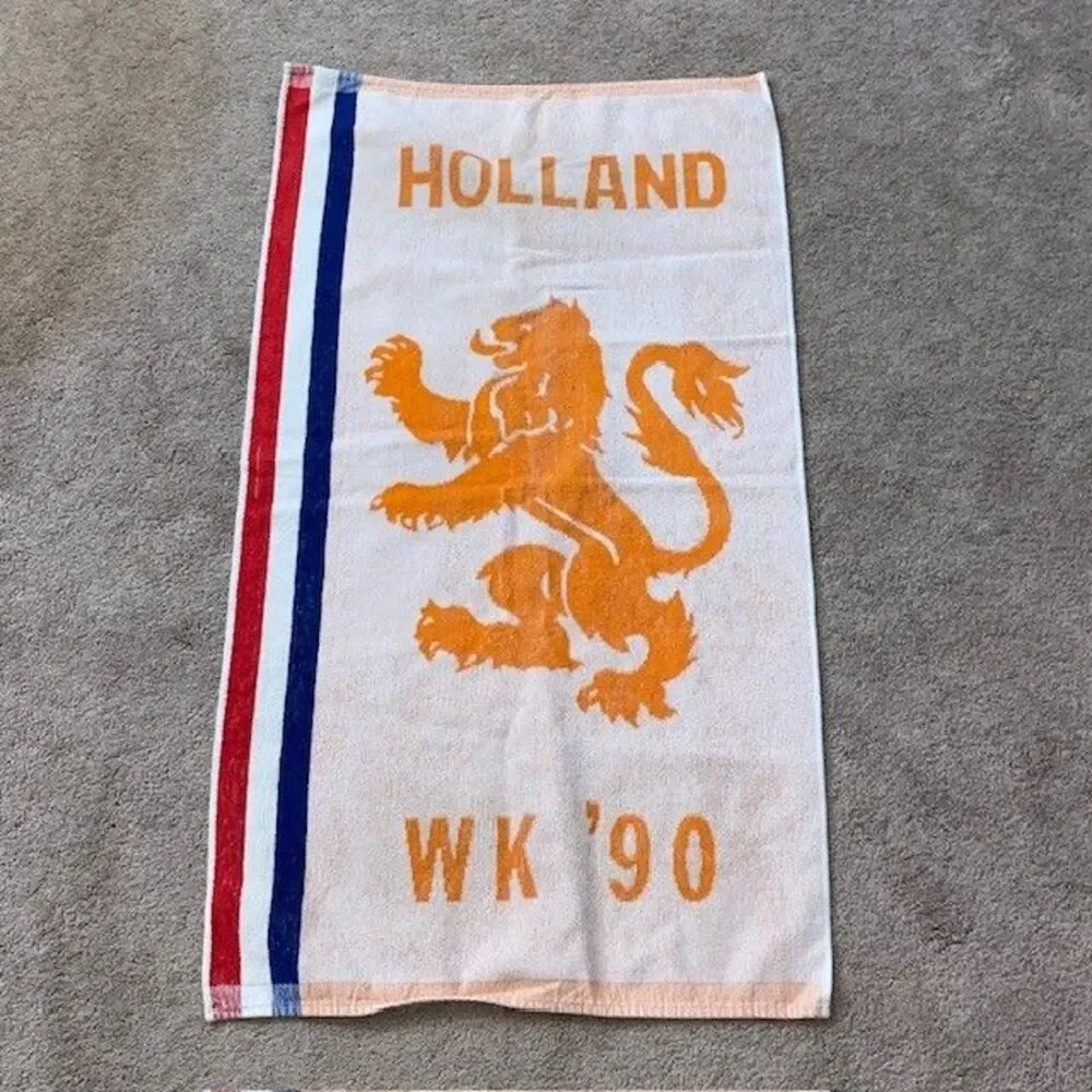 Rare Vintage 1990 Holland World Cup Wevo Lux Orange Towel